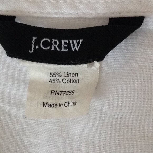 J.Crew Women's Linen / Cotton White Long Sleeves Tunic Size M Beach Coastal - Picture 5 of 7